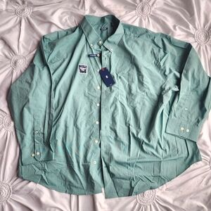 NWT Men's IZOD Advantage wrinkle free Button-Down Shirt 4XL